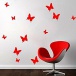 3D leptiri za zid - crvena